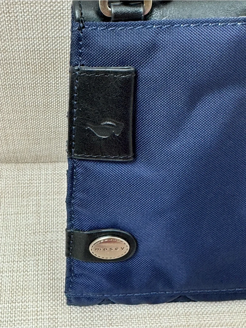 Mosey Navy and Black Compact Crossbody Wallet - Sleek Everyday Bag